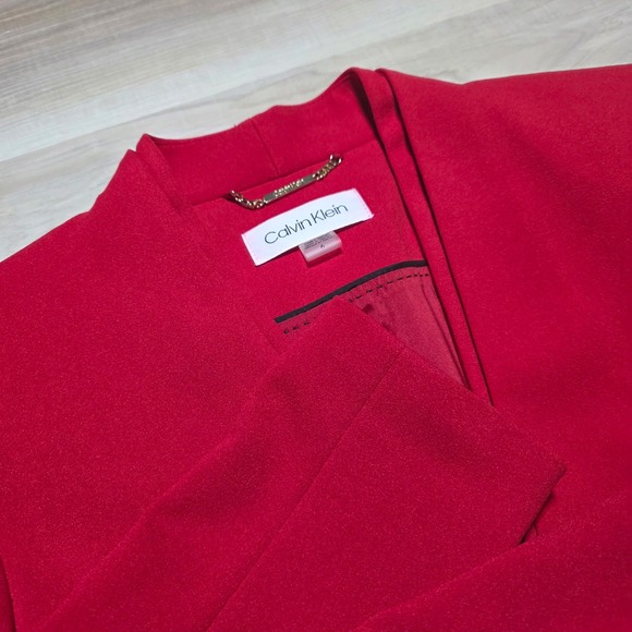 Calvin Klein Jackets & Blazers - Calvin Klein Blazer Women 6 Red‎ Collarless Single Button Career Professional